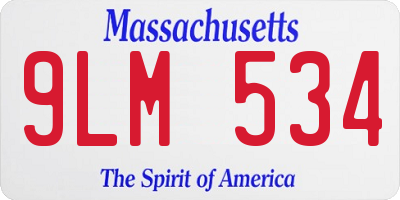 MA license plate 9LM534
