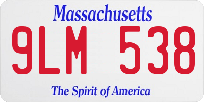 MA license plate 9LM538