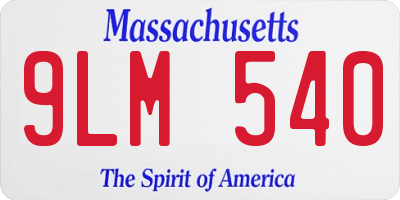 MA license plate 9LM540