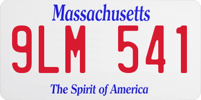 MA license plate 9LM541