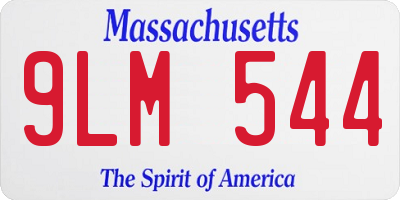 MA license plate 9LM544