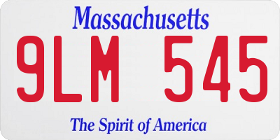 MA license plate 9LM545