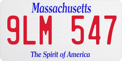 MA license plate 9LM547