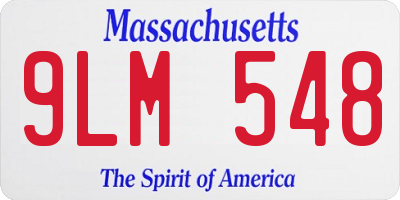 MA license plate 9LM548