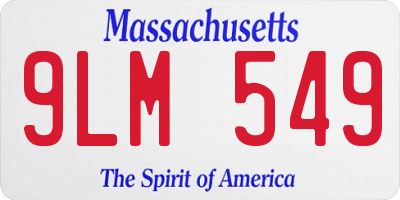 MA license plate 9LM549