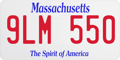 MA license plate 9LM550
