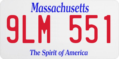 MA license plate 9LM551