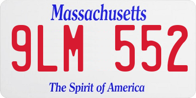 MA license plate 9LM552