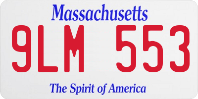 MA license plate 9LM553