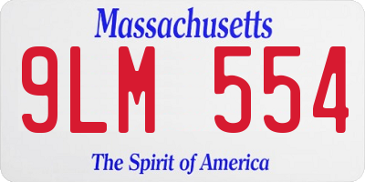 MA license plate 9LM554