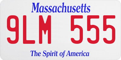 MA license plate 9LM555
