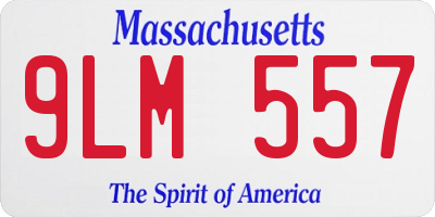 MA license plate 9LM557