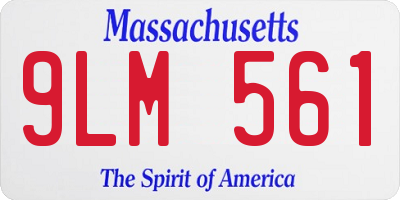 MA license plate 9LM561