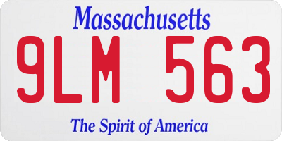 MA license plate 9LM563
