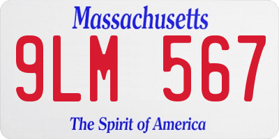 MA license plate 9LM567