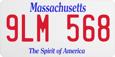 MA license plate 9LM568