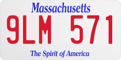 MA license plate 9LM571