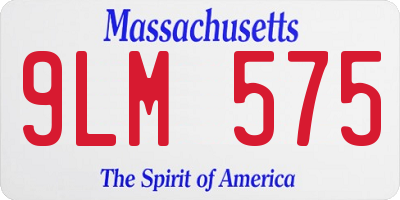 MA license plate 9LM575