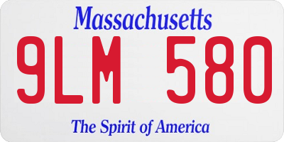 MA license plate 9LM580