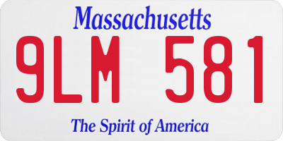 MA license plate 9LM581