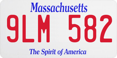 MA license plate 9LM582