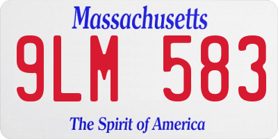 MA license plate 9LM583