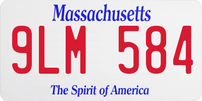 MA license plate 9LM584