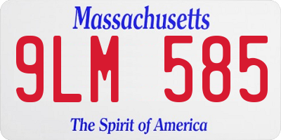 MA license plate 9LM585