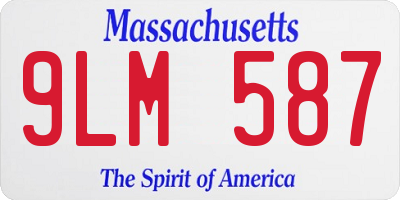 MA license plate 9LM587