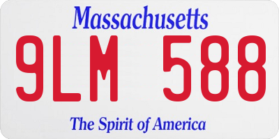 MA license plate 9LM588