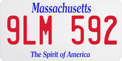 MA license plate 9LM592