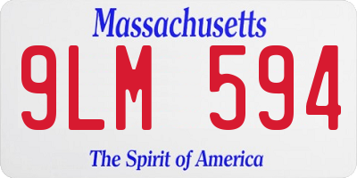 MA license plate 9LM594