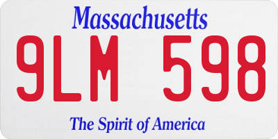 MA license plate 9LM598