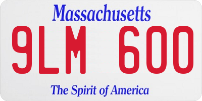 MA license plate 9LM600