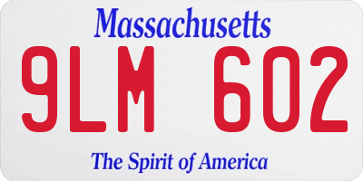 MA license plate 9LM602