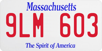 MA license plate 9LM603