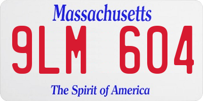MA license plate 9LM604