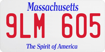 MA license plate 9LM605