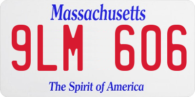 MA license plate 9LM606