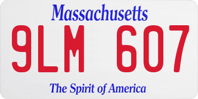 MA license plate 9LM607
