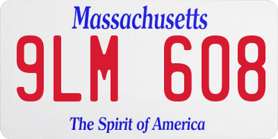 MA license plate 9LM608