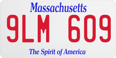 MA license plate 9LM609