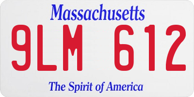 MA license plate 9LM612