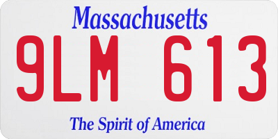 MA license plate 9LM613