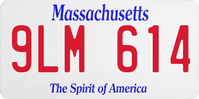 MA license plate 9LM614