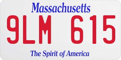 MA license plate 9LM615