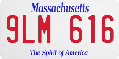MA license plate 9LM616