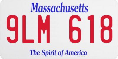 MA license plate 9LM618