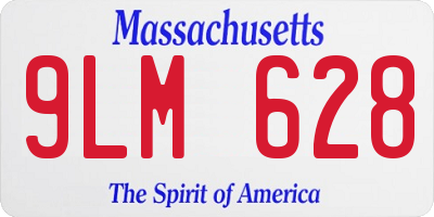 MA license plate 9LM628