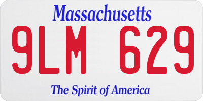 MA license plate 9LM629